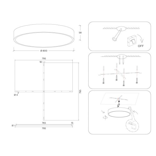 Потолочный светильник Ambrella Light Orbital Air Alum FV5539