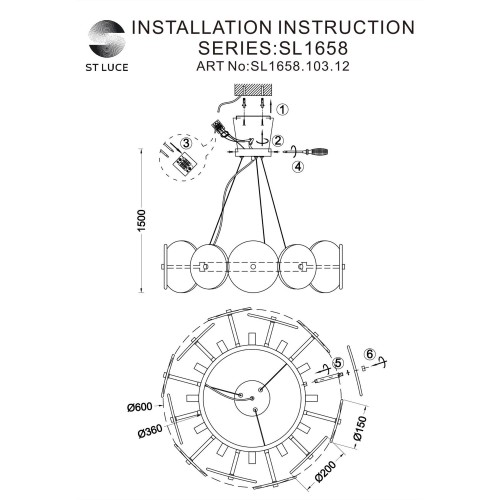Подвесная люстра ST Luce Elsa SL1658.103.12