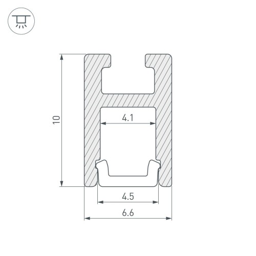 Алюминиевый профиль Arlight ARH-Micro-0610-2000 Anod 036384