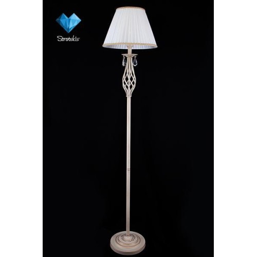 Торшер Eurosvet Amelia 10073/1 белый с золотом/прозрачный хрусталь Strotskis