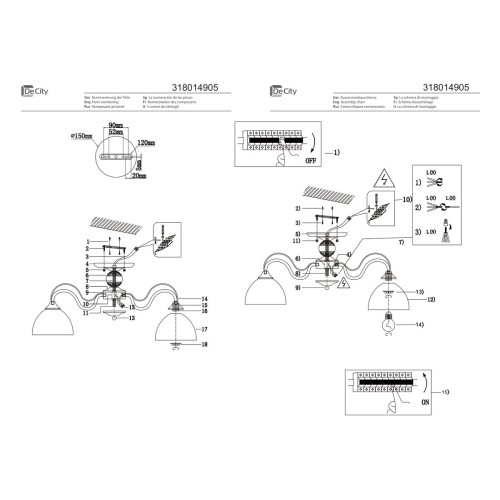 Потолочная люстра De Markt Олимп 318014905
