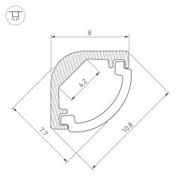 Алюминиевый профиль Arlight ARH-Kant-H8-2000 Anod 036323