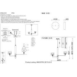 Люстра на штанге Crystal Lux MAESTRO SP-PL5+5 GOLD