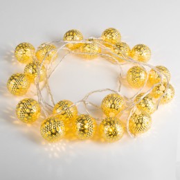 Светодиодная нить Eurosvet 400-003 золото/теплый белый с эффектом мерцания 2,8м IP20