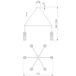 Подвесная люстра Eurosvet Gilian 60163/6 латунь Smart a065757