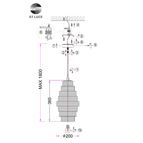 Подвесной светильник ST Luce Rexite SL1001.103.01