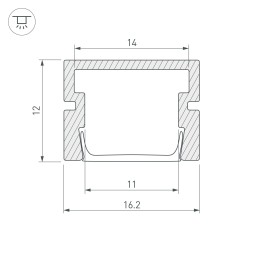 Алюминиевый профиль Arlight PDS-SM-3000 Anod 038815