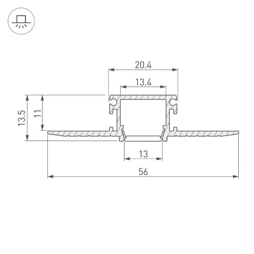 Алюминиевый профиль Arlight PDS-F-HIDE-3000 045497