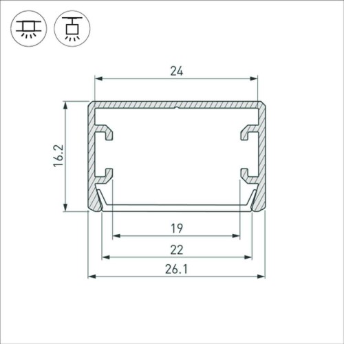 Алюминиевый профиль Arlight PLS-Lock-H16-SMT-2000 Anod 033224