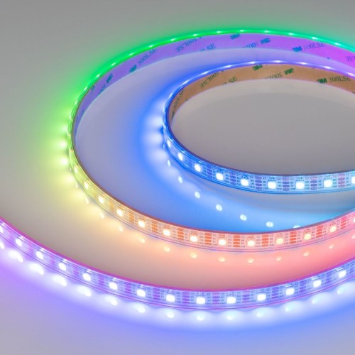 Светодиодная лента герметичная Arlight SPI-P-B60-12mm 5V RGB-PX1-BPT (12 W/m, IP66, 5060, 5m) 041167