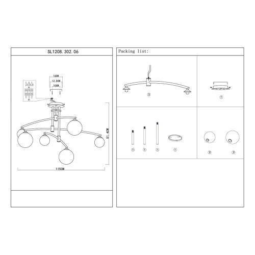 Потолочная люстра ST LUCE SEMBRARE SL1208.302.06