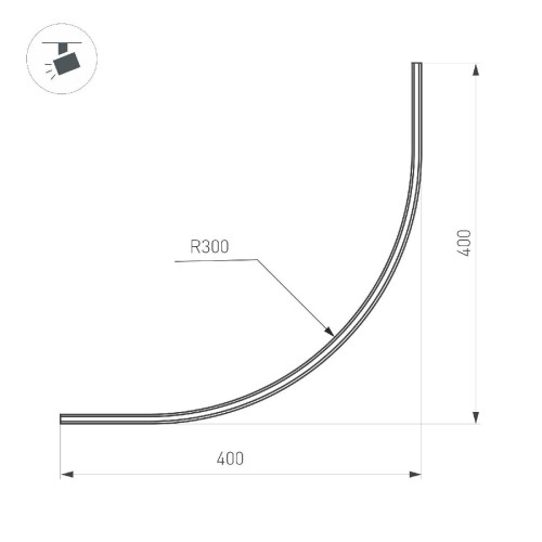 Шинопровод Arlight MAG-MICROCOSM-TRACK-1115-ARC-R600 (BK) (Arlight, IP20) 043247