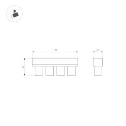 Трековый светильник Arlight MAG-ORIENT-KRATER-L195-12W Warm3000 (WH, 25 deg, 48V, DALI) 037332