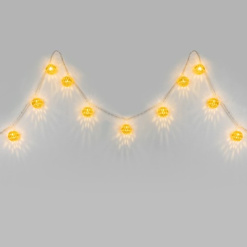 Светодиодная нить Eurosvet 400-003 золото/теплый белый с эффектом мерцания 2,8м IP20