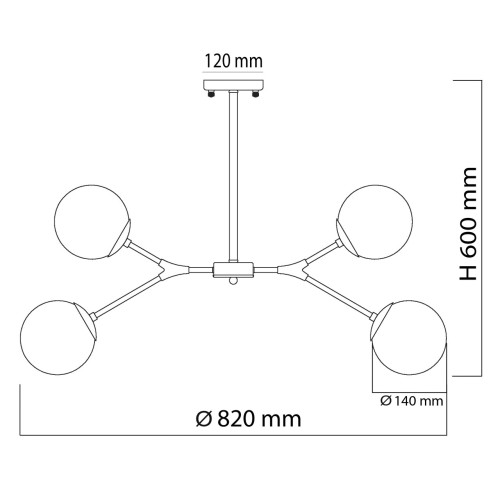 Люстра на штанге De Markt Оливия 306014006