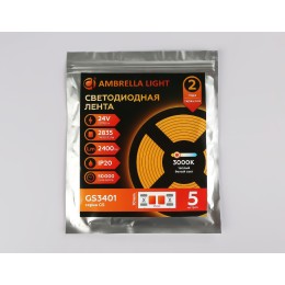 Светодиодная лента Ambrella Light LED Strip 24В 2835 20Вт/м 3000K 5м IP20 GS3401