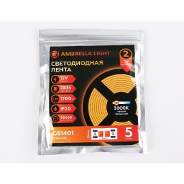 Светодиодная лента Ambrella Light LED Strip 12В 2835 17Вт/м 3000K 5м IP20 GS1401
