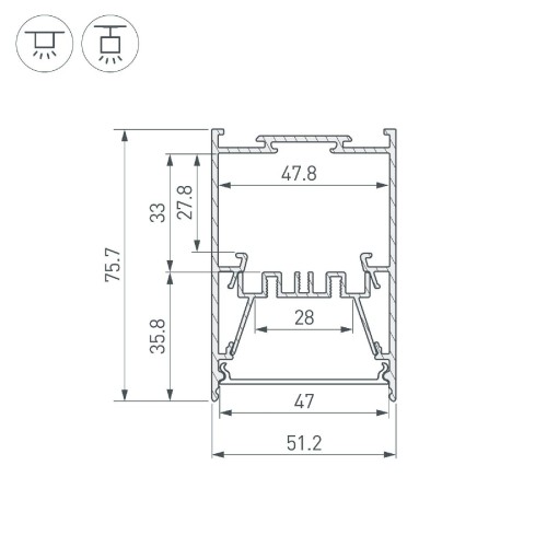 Алюминиевый профиль Arlight LINE-5075-HONEYCOMB-2000 BLACK 044874