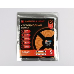 Светодиодная лента Ambrella Light LED Strip 12В COB 10Вт/м 3000K 5м IP20 GS2601
