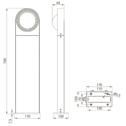 Ландшафтный светильник Arte Lamp San Francisco A1831PA-1BK