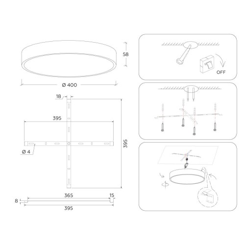 Потолочный светильник Ambrella Light Orbital Air Alum FV5529