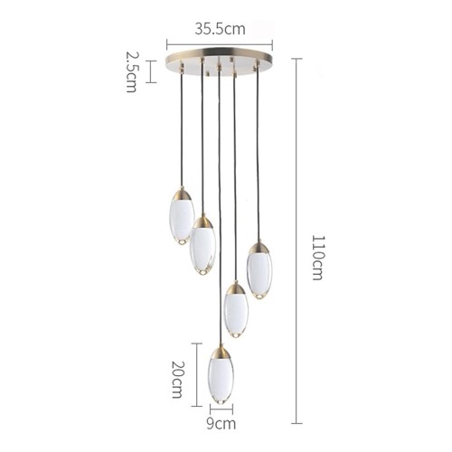 Каскадная люстра DeLight Collection Celestial MT8848-5H brass