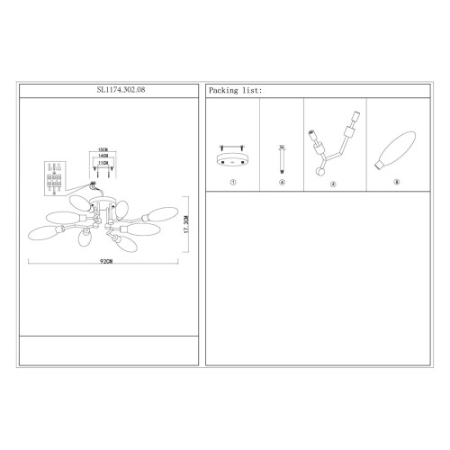 Потолочная люстра ST LUCE DESIMA SL1174.302.08