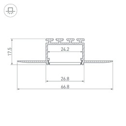 Алюминиевый профиль Arlight PLS-F-HIDE-3000 044849