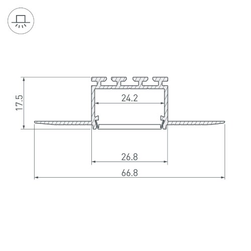 Алюминиевый профиль Arlight PLS-F-HIDE-3000 044849