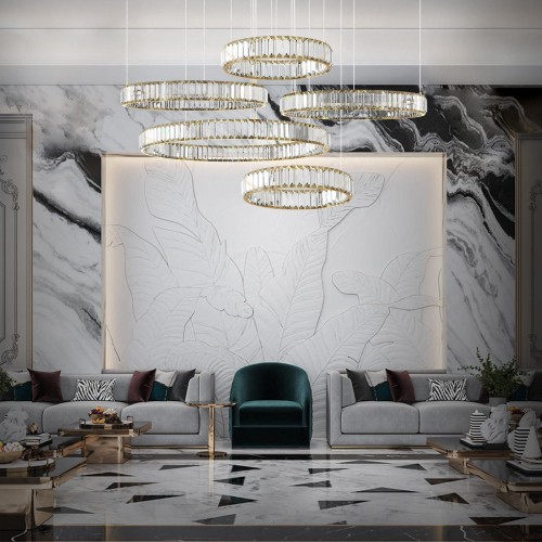 Подвесная люстра Loft IT Crystal ring 10135/5 Gold