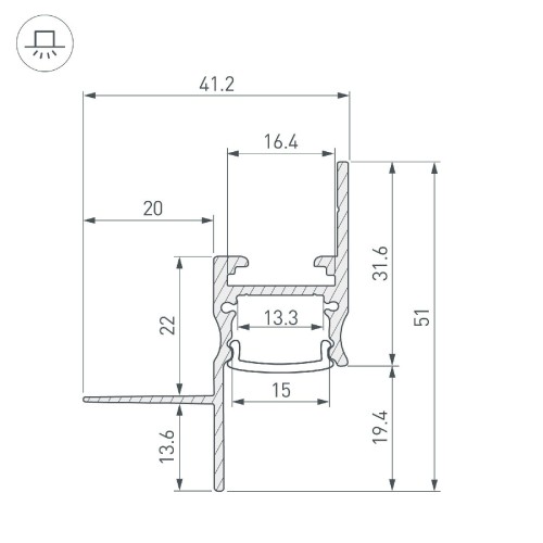 Алюминиевый профиль Arlight СEIL-S14-SHADOW-T-3000 BLACK 045555