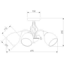 Люстра на штанге Eurosvet 30026/5 золото 00000073715