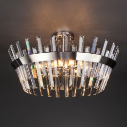 Люстра на штанге Eurosvet 10111/8 сатин-никель / прозрачный хрусталь Strotskis Smart a047847