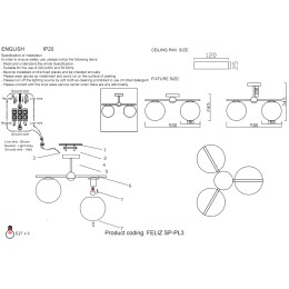 Люстра на штанге Crystal Lux FELIZ SP-PL3 BRONZE/WHITE