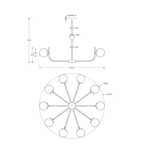 Подвесная люстра Maytoni Rendez-Vous MOD109PL-10BS
