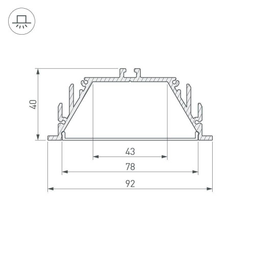 Профиль с экраном Arlight ALU-POWER-RW80F-2000ANOD+FROST 016472