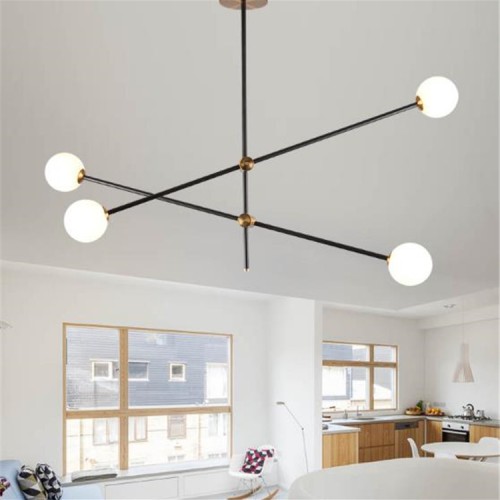 Люстра на штанге Delight Collection Bistro Globe 9389P/4 black/gold