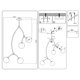 Люстра на штанге Ambrella Light Modern TR2575