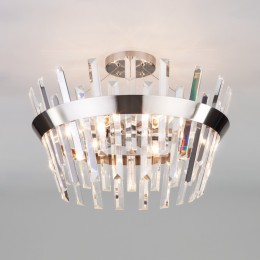 Люстра на штанге Eurosvet 10111/5 сатин-никель/прозрачный хрусталь Strotskis Smart a047848