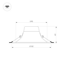 Встраиваемый светильник Arlight MS-BLIZZARD-BUILT-R102-8W Day4000 (BK, 100 deg, 230V) 035599