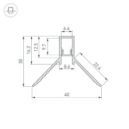 Алюминиевый профиль Arlight DECORE-S6-INT-COMFORT-2000 ANOD внутренний 043161