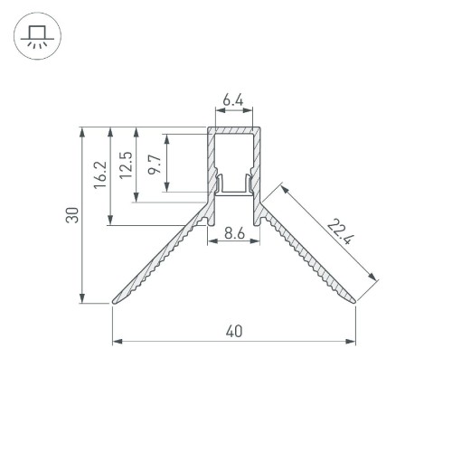 Алюминиевый профиль Arlight DECORE-S6-INT-COMFORT-2000 ANOD внутренний 043161