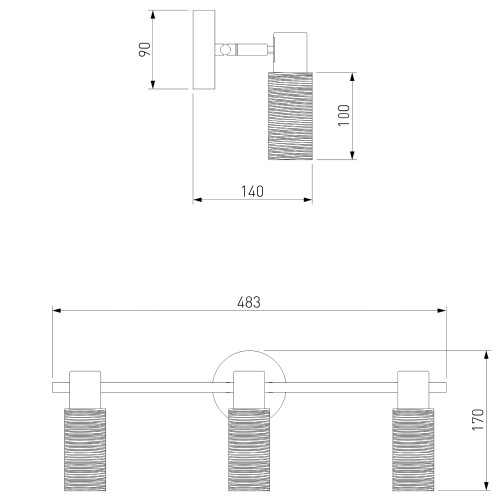 Спот Eurosvet Мэдиссон 20043/3 сатин-никель