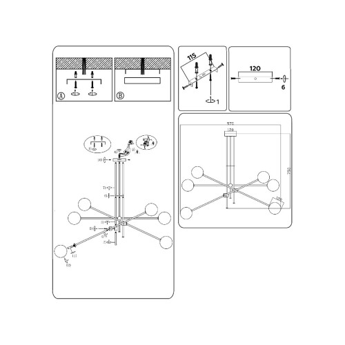 Люстра на штанге Ambrella Light Modern TR2521