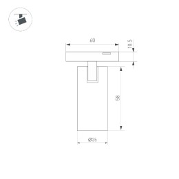 Трековый магнитный светильник Arlight MAG-MICROCOSM-SPOT-R35-5W Day4000 (BK, 36 deg, 24V) 043253