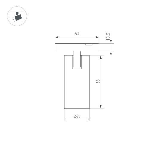 Трековый магнитный светильник Arlight MAG-MICROCOSM-SPOT-R35-5W Day4000 (BK, 36 deg, 24V) 043253