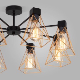 Люстра на штанге Eurosvet Trappola 70107/8 черный/латунь a061403