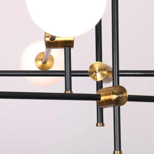 Люстра на штанге Delight Collection Bistro Globe 9389P/9 black/gold