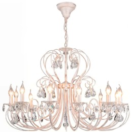 Подвесная люстра Eurosvet 3305/12 белый с золотом/прозрачный хрусталь Strotskis