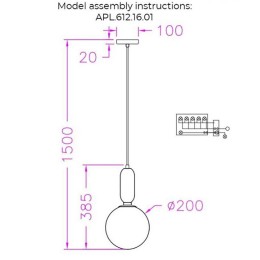 Подвесной светильник Aployt Aniela APL.612.16.01